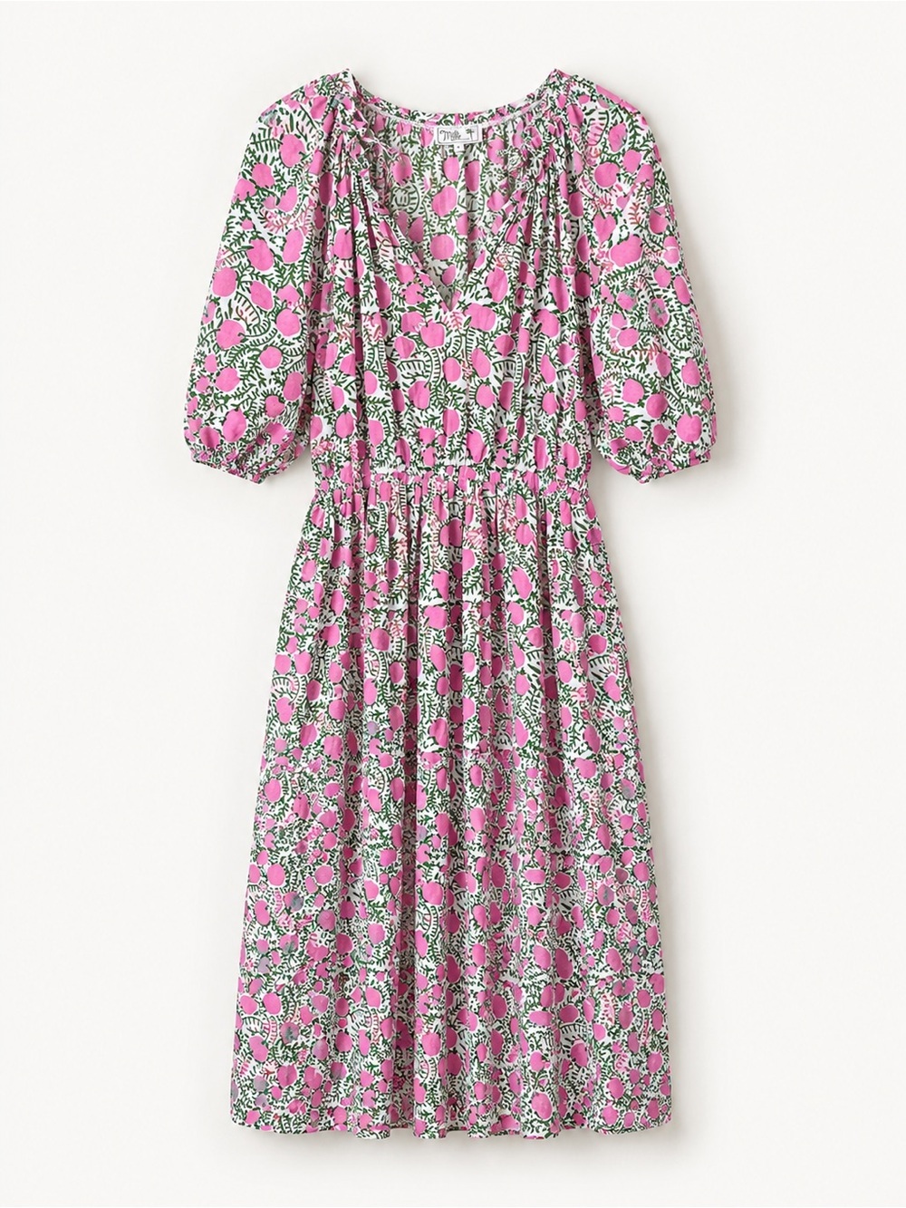 Mille Resort & Travel Pink Floral Midi Dress Size Large